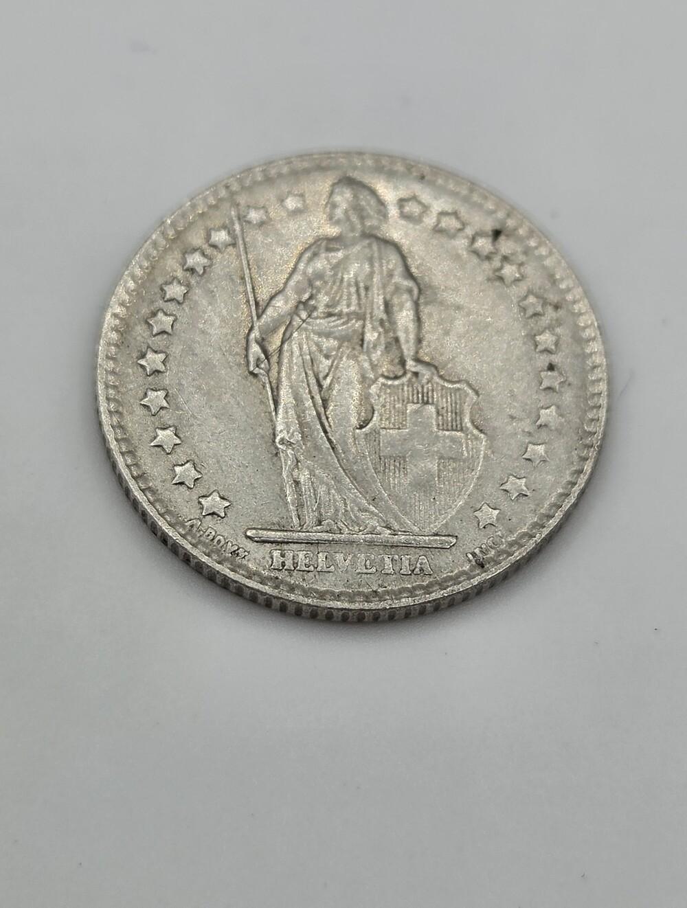 1 Franc Coin .835 1962 B Switzerland (Helvetia)